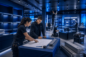 Retail installation companies working in a modern international retail environment