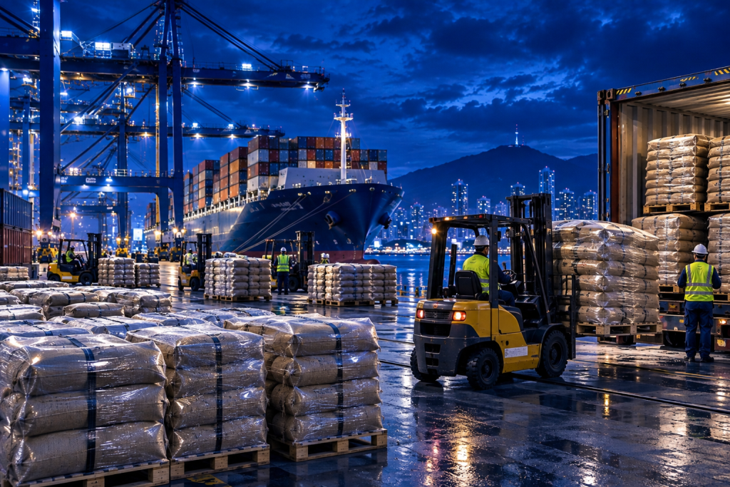 Retail Industry in Colombia: Cities, Fashion, Local Brands and a Growing Consumer Economy 1 Coffee export pallets at a Colombian port representing the retail industry in ColombiaColombia’s coffee industry connects domestic production with ports, international trade and retail markets around the world.