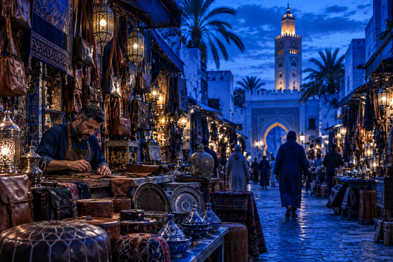 Retail Industry in Morocco: From Casablanca Commerce to Manufacturing and Modern Retail 2 Moroccan artisan market representing the retail industry in Morocco