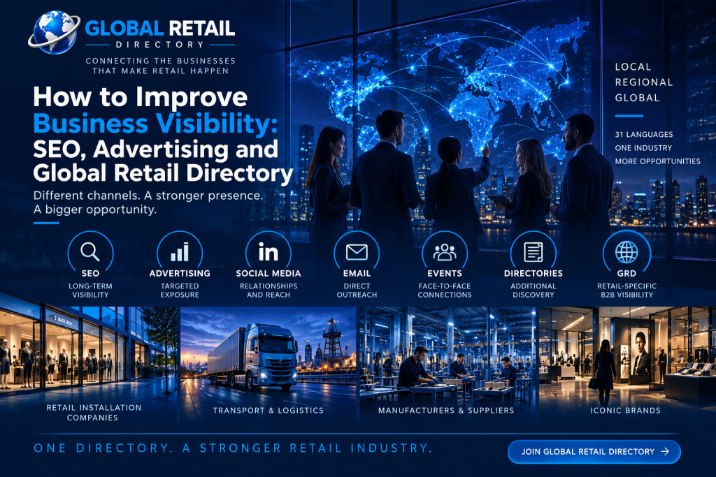 How to Make Your Business More Discoverable: SEO, Advertising, Social Media and Global Retail Directory 1 Business visibility through SEO, advertising and Global Retail Directory